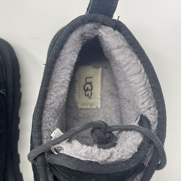 UGG Neumel Chukka Boots Mens 11 Black Suede Sheepskin Lined Ankle Winter Shoes - Picture 9 of 16